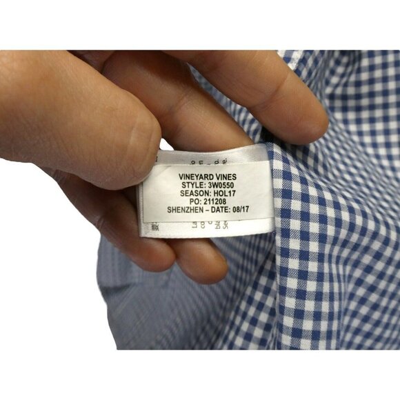 Vineyard Vines Whale Shirt Boys‎ M 12-14 Checkered Long Sleeve Button Down Youth - Picture 11 of 12